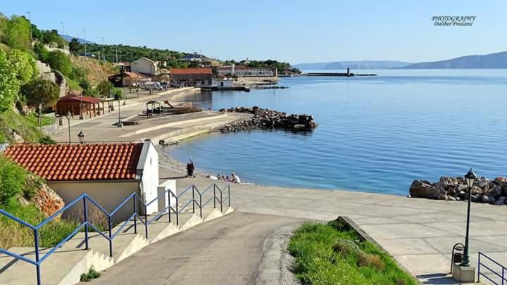 a view of a body of water with a pier at Dama Apartment in Senj