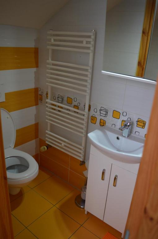 Koupelna v ubytování Guest House Haklův Mlýn