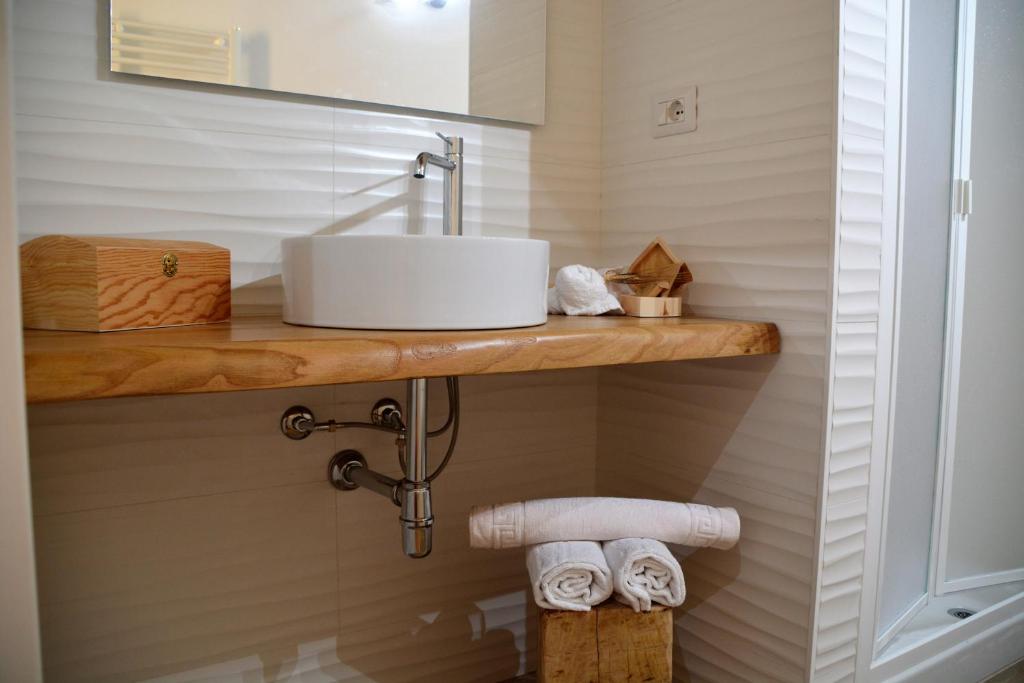 Koupelna v ubytování Agriturismo L'Aquilone