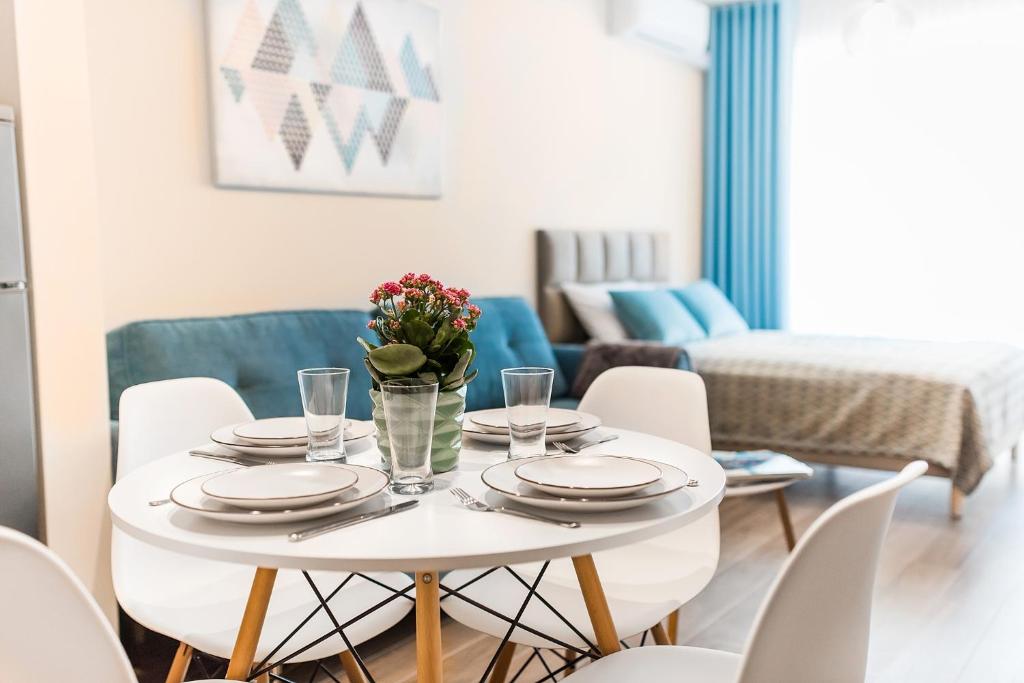 O zonă de relaxare la Apartamenty Silence&Sea Dwie Sosny