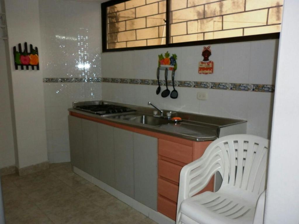 مطبخ أو مطبخ صغير في Apartamento Rodadero