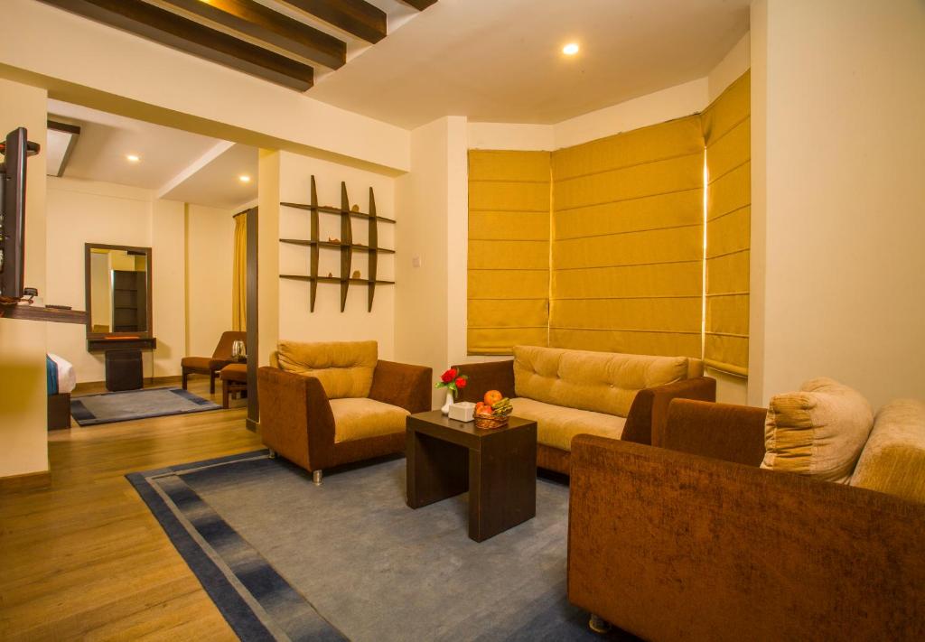 Istumisnurk majutusasutuses Gaju Suite Hotel