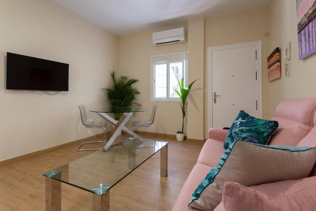 Telewizja i/lub zestaw kina domowego w obiekcie Flamingo Apartment