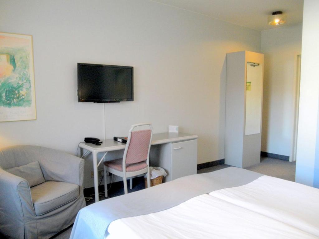 TV a/nebo společenská místnost v ubytování Hotell Erikslund