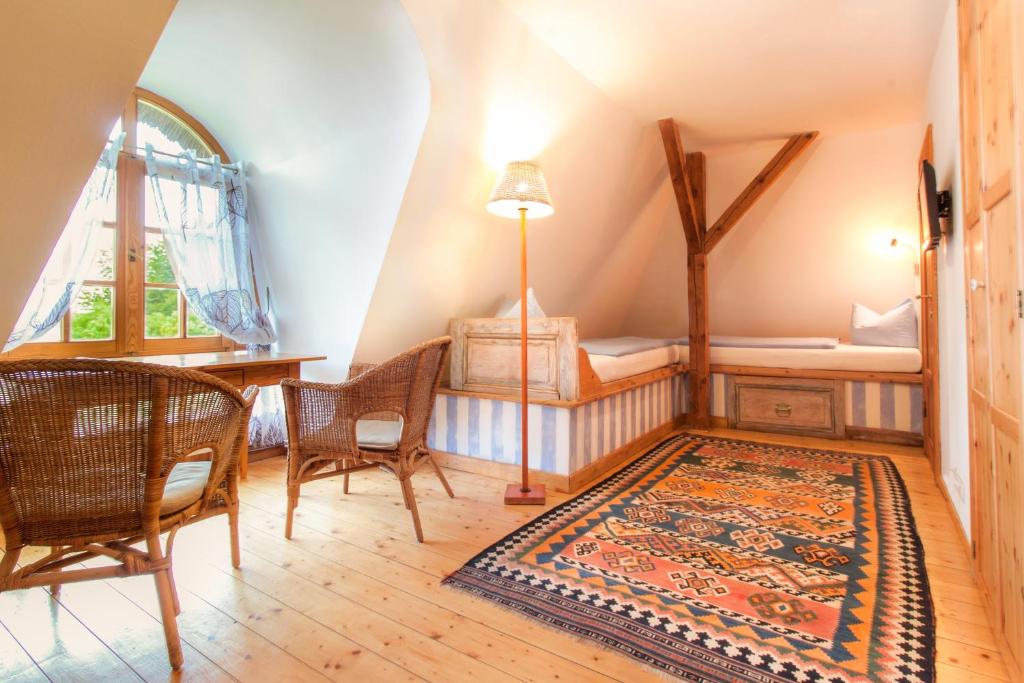 Postel nebo postele na pokoji v ubytování Die Insel auf Rügen