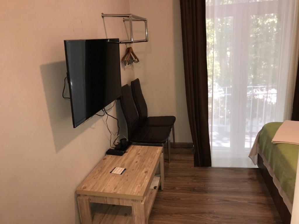 TV a/nebo společenská místnost v ubytování Aleon Hotel