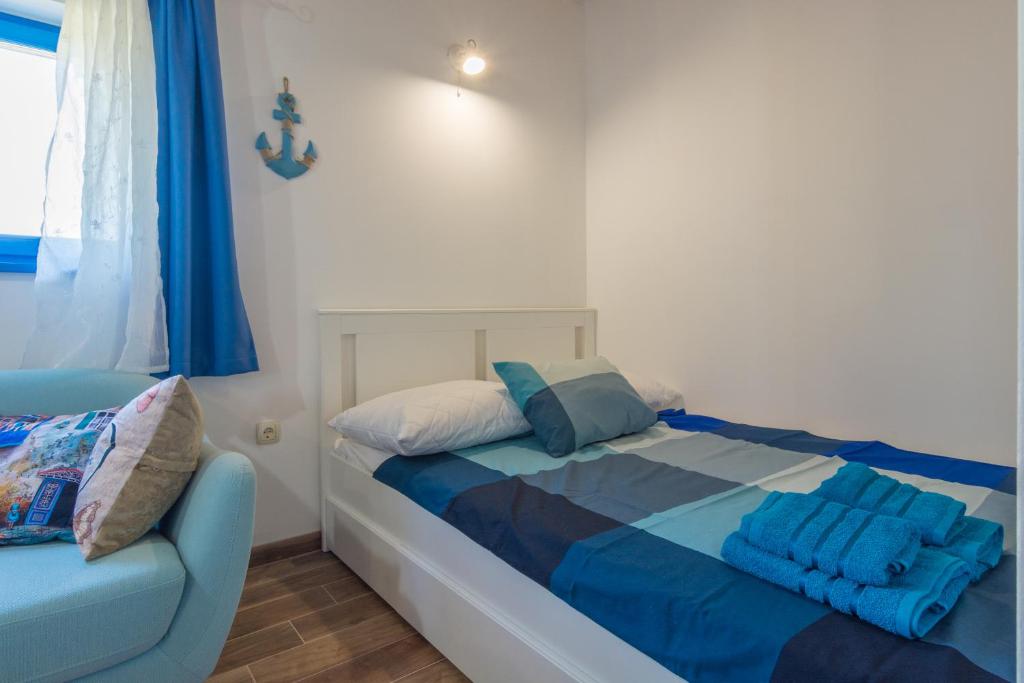 Postel nebo postele na pokoji v ubytování Tiny house