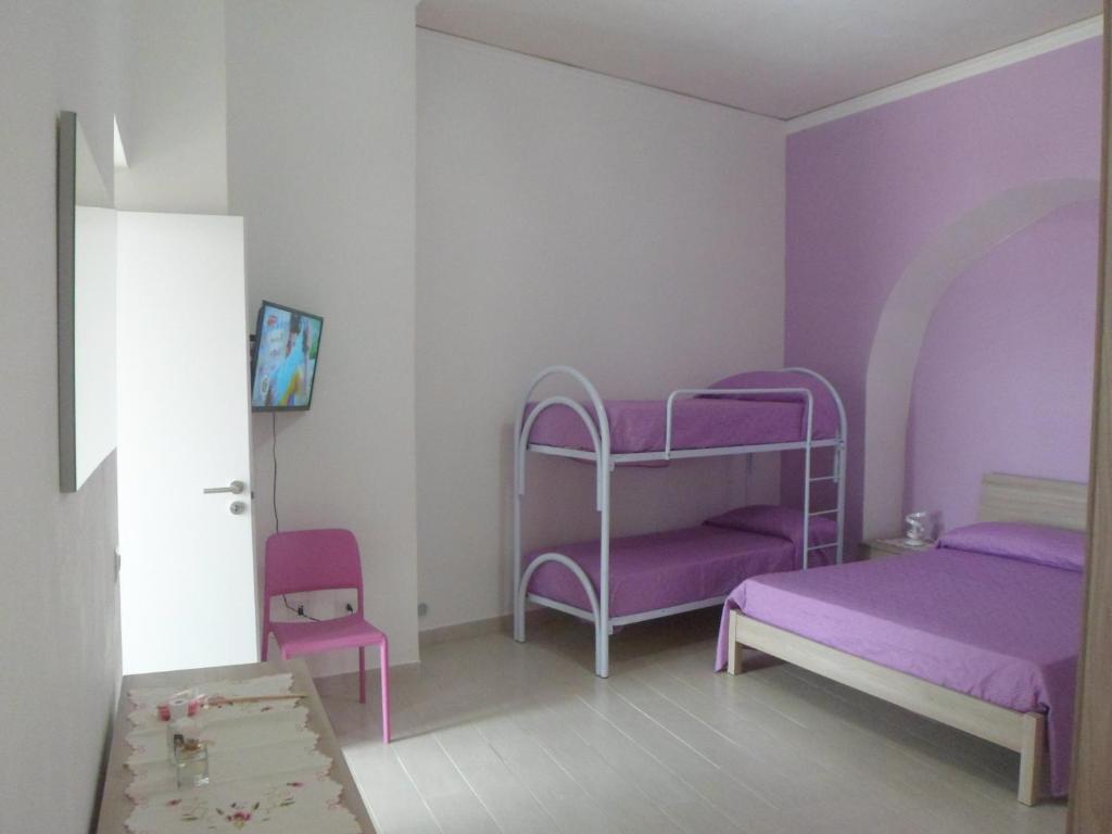 A bed or beds in a room at casa vacanze"IL TRAMONTO"