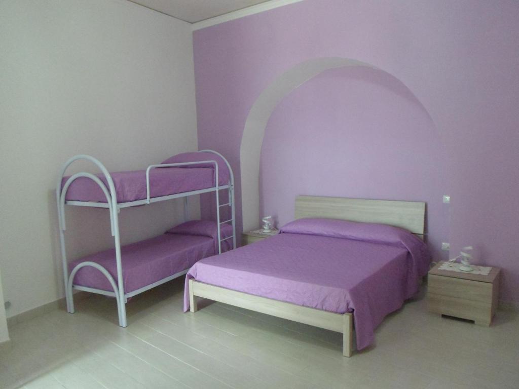 A bed or beds in a room at casa vacanze"IL TRAMONTO"
