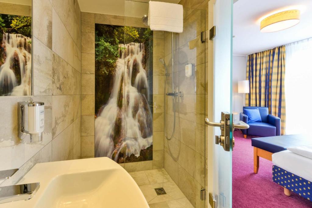 Koupelna v ubytování Hotel Schiller
