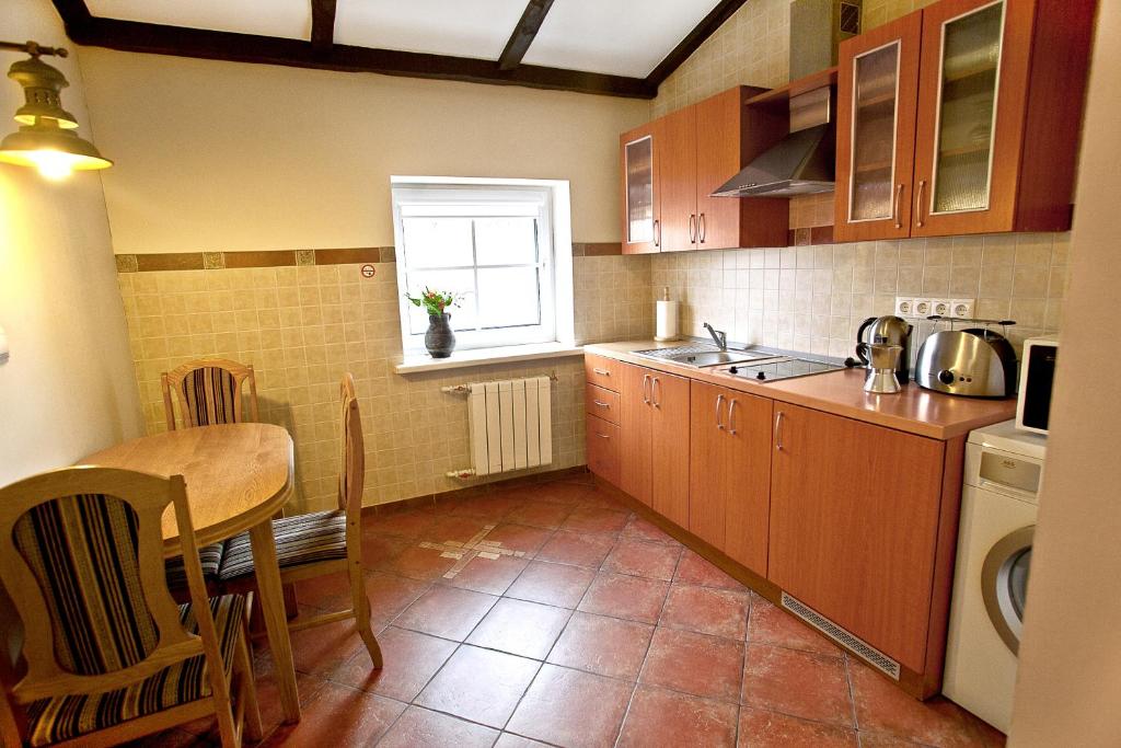 Kuchyň nebo kuchyňský kout v ubytování Aparthotel Stora Antis