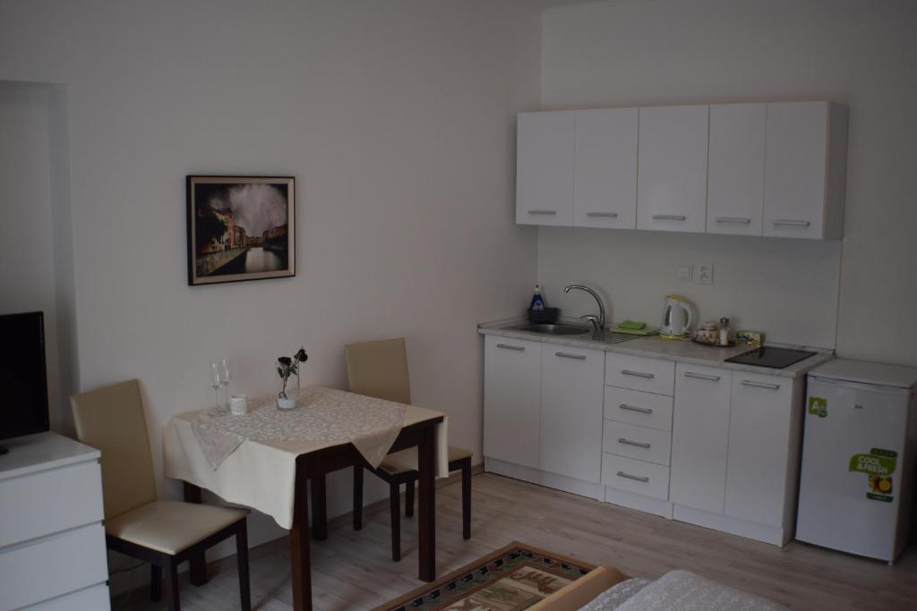 Kuchyň nebo kuchyňský kout v ubytování Apartmány Lípa