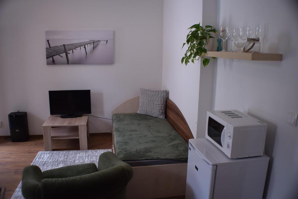 TV a/nebo společenská místnost v ubytování Apartmány Lípa