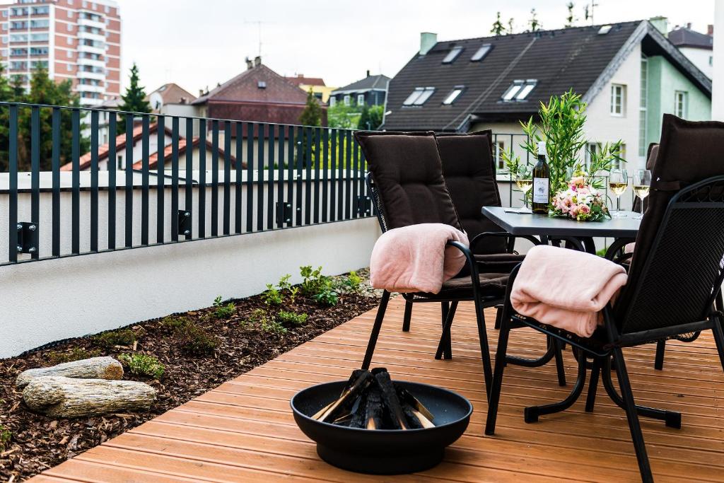 Balkón nebo terasa v ubytování Residence Trafick