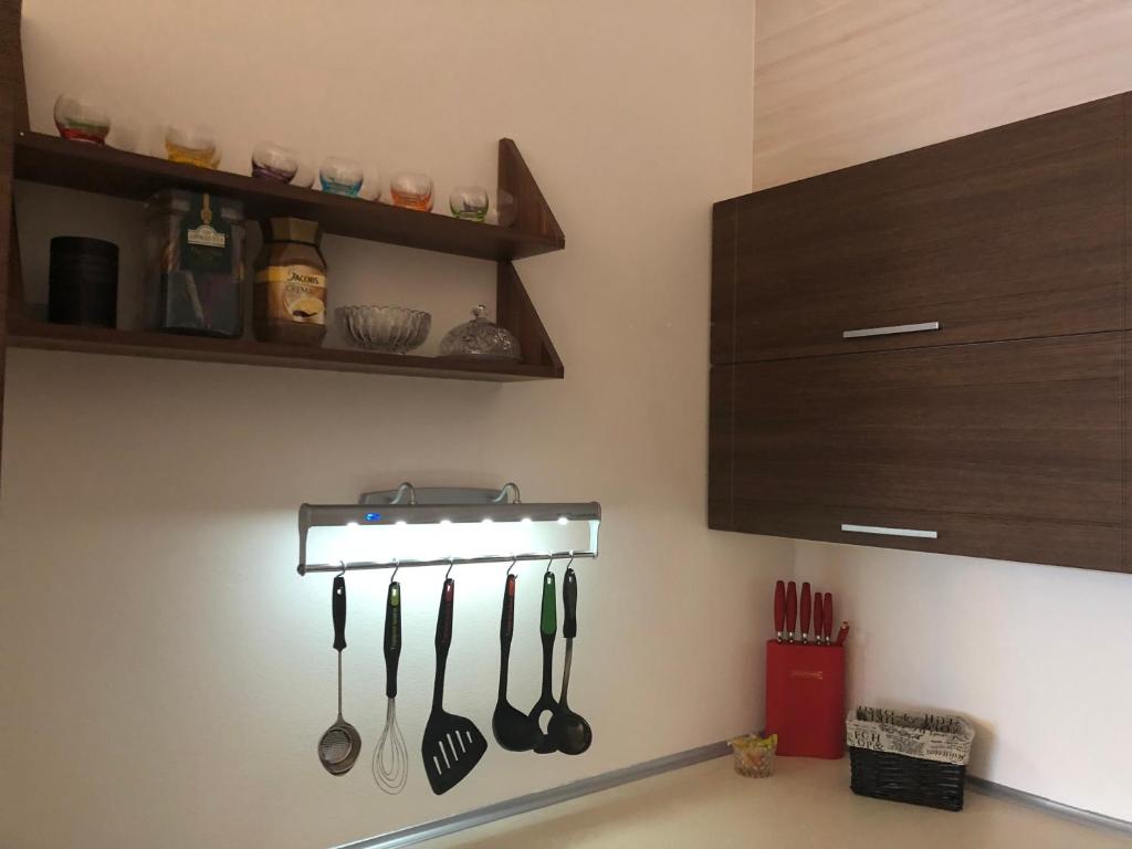 Kuchyň nebo kuchyňský kout v ubytování Apartman c.8 Magnolie