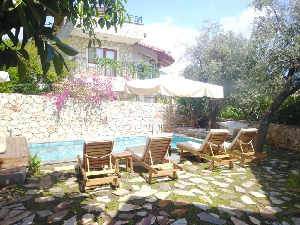 The swimming pool at or close to Villa Roxy 3 BR villa with one of the most unique gardens in Kalkan
