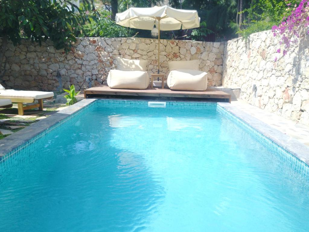 The swimming pool at or close to Villa Roxy 3 BR villa with one of the most unique gardens in Kalkan