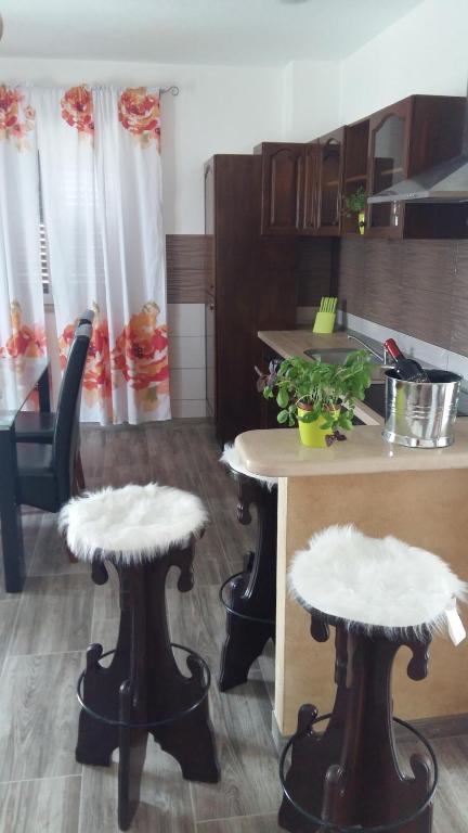 Kuchyň nebo kuchyňský kout v ubytování apartman Marina