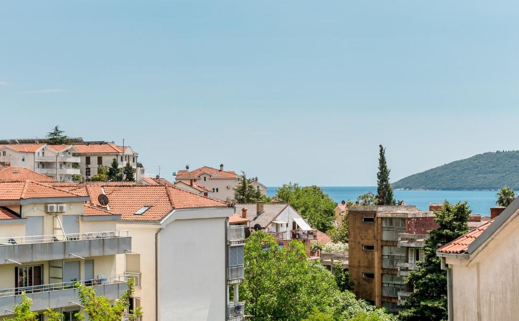 a view of a city with buildings at Apartmani Stefanovic in Herceg-Novi