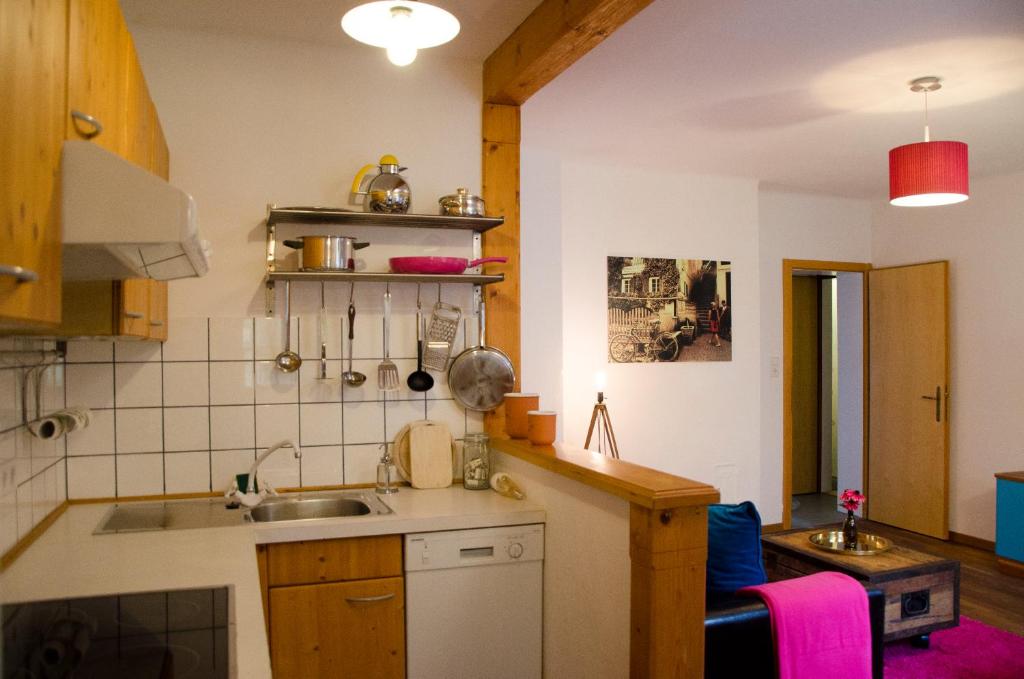Kuchyň nebo kuchyňský kout v ubytování PinkDeer