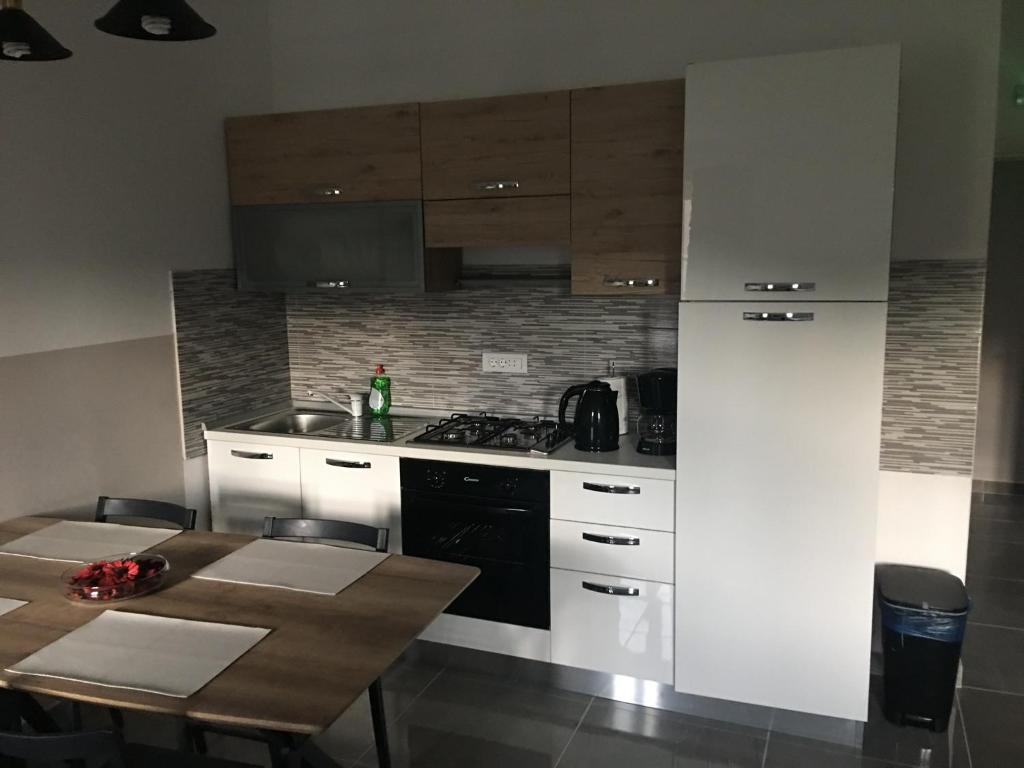 Kuchyň nebo kuchyňský kout v ubytování Studio apartman Dado