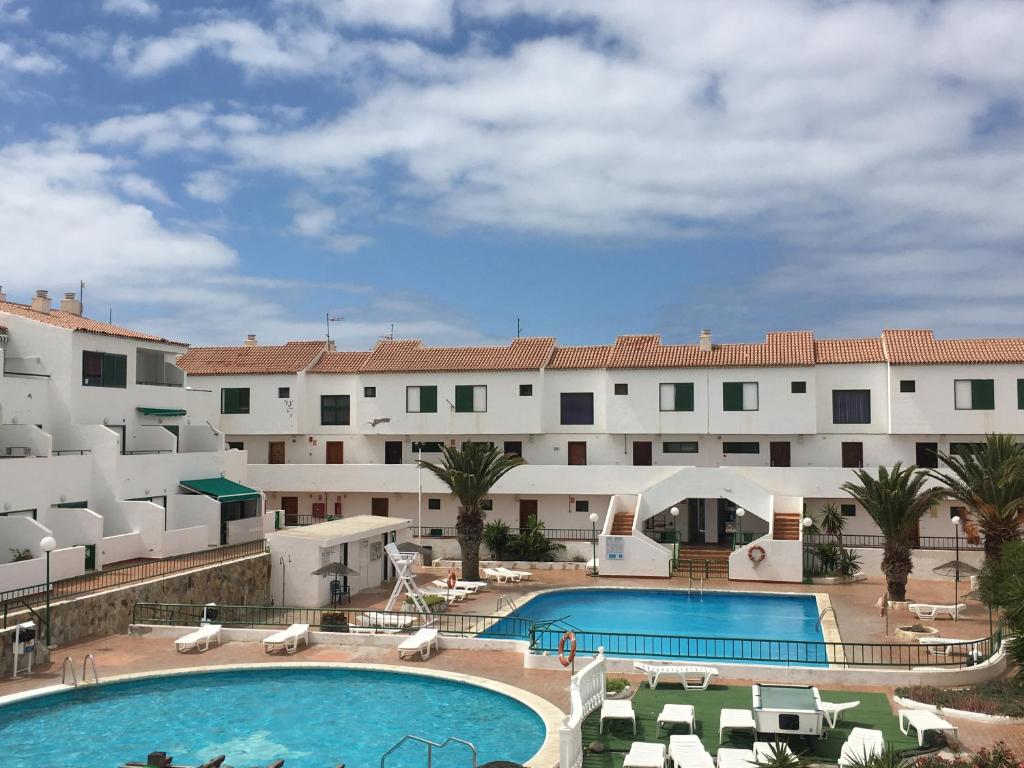 arial view of a hotel with a swimming pool at costa del silencio in Costa Del Silencio