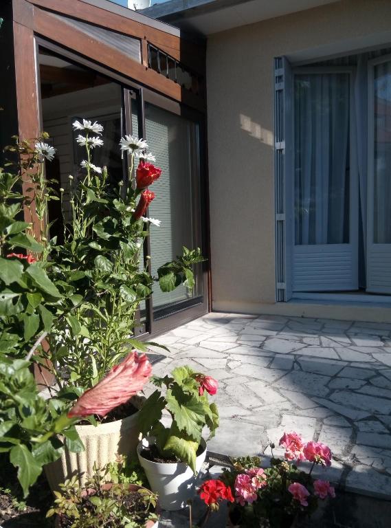 Zahrada ubytování chez Myla chambre avec tv écran plat et salle de bain privative