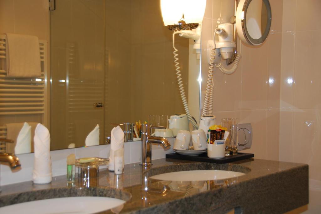Koupelna v ubytování Hotel Engiadina