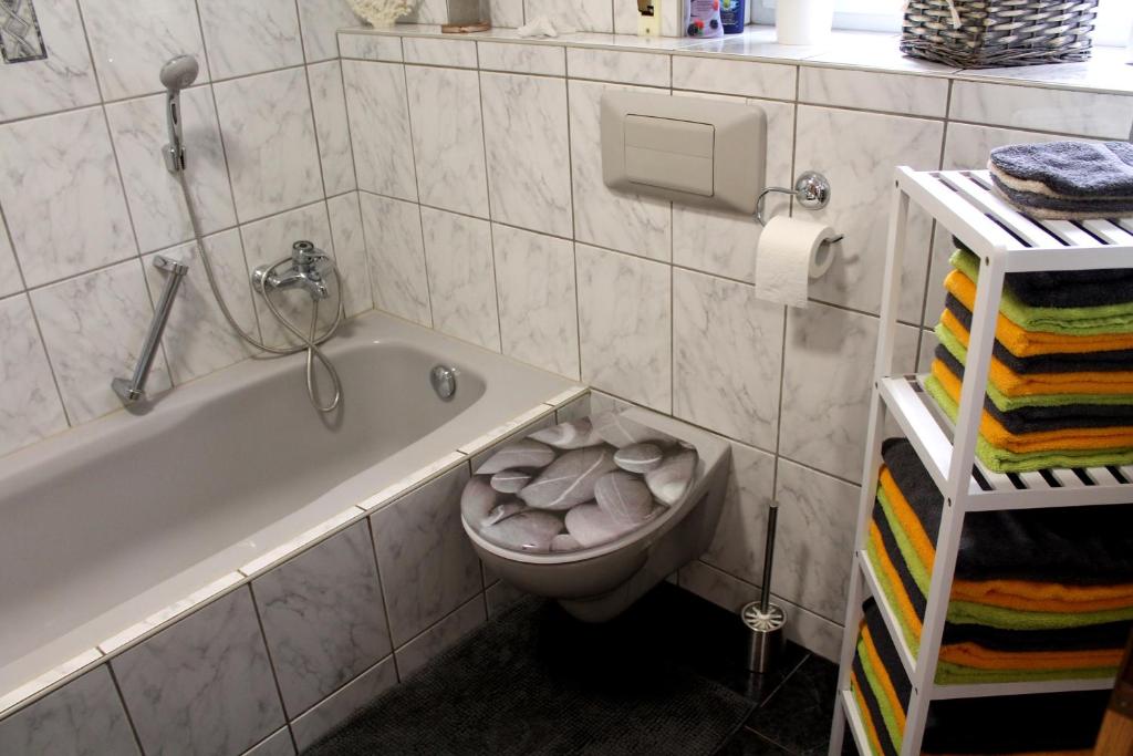 Koupelna v ubytování Ferienwohnung " Gecko 2 "