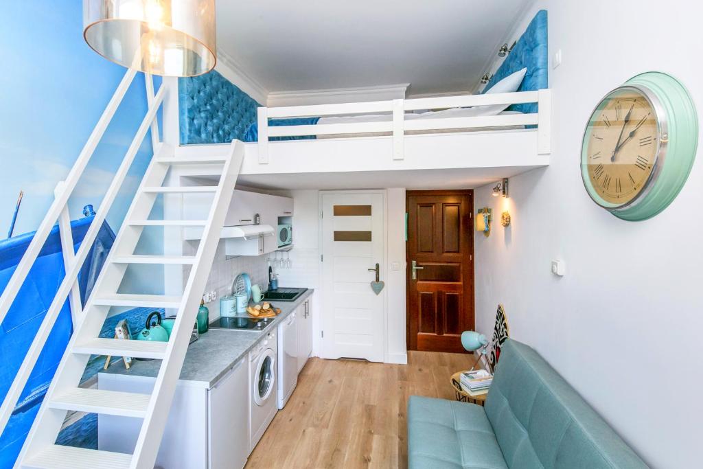 Kuchyňa alebo kuchynka v ubytovaní BERG Apartament BLUE GDANSK