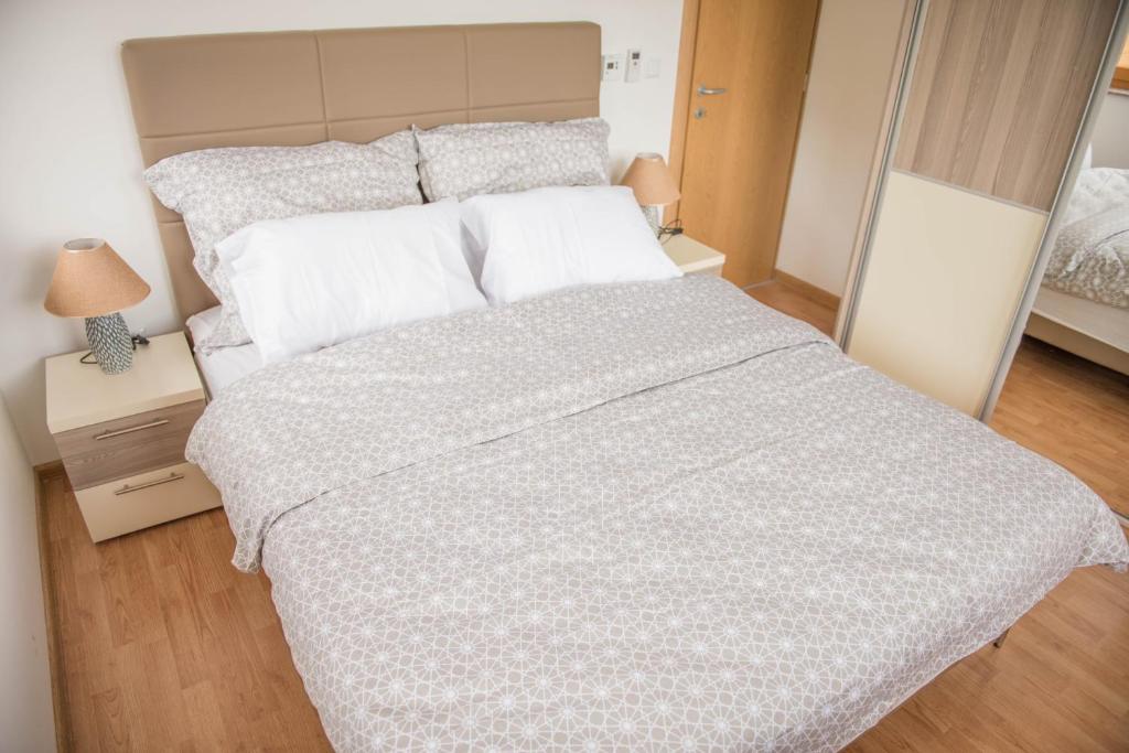 Postel nebo postele na pokoji v ubytování Leader apartment