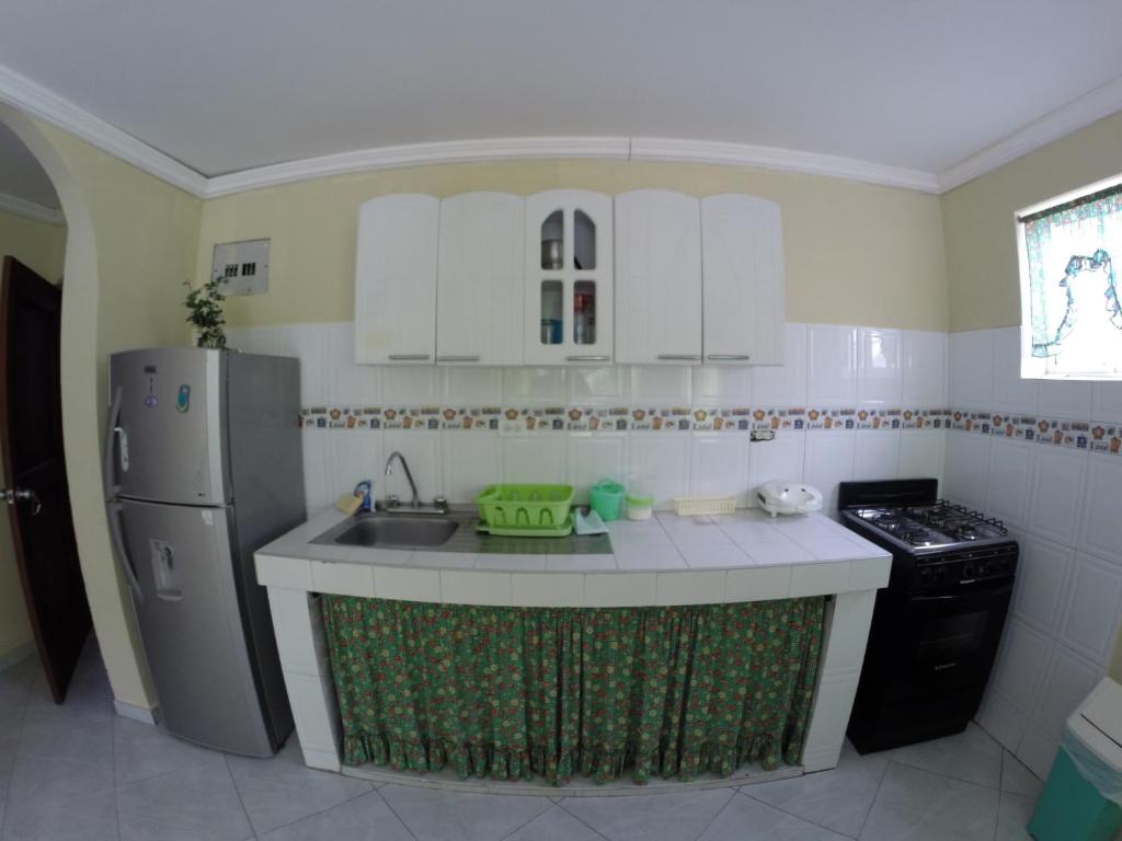 Kuchyň nebo kuchyňský kout v ubytování Zippy´s Sea View Apartments
