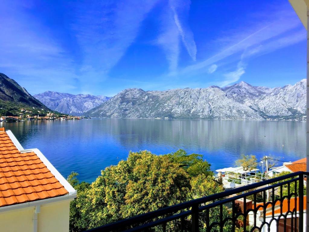 a view of the lake from a balcony at Melodia del Mare in Kotor