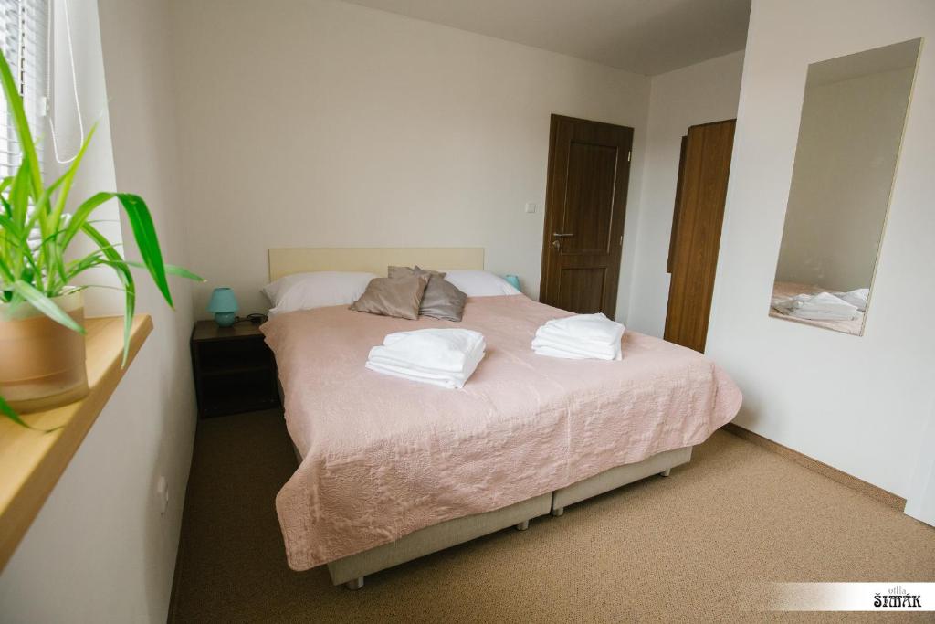 Postel nebo postele na pokoji v ubytování Villa Šimák
