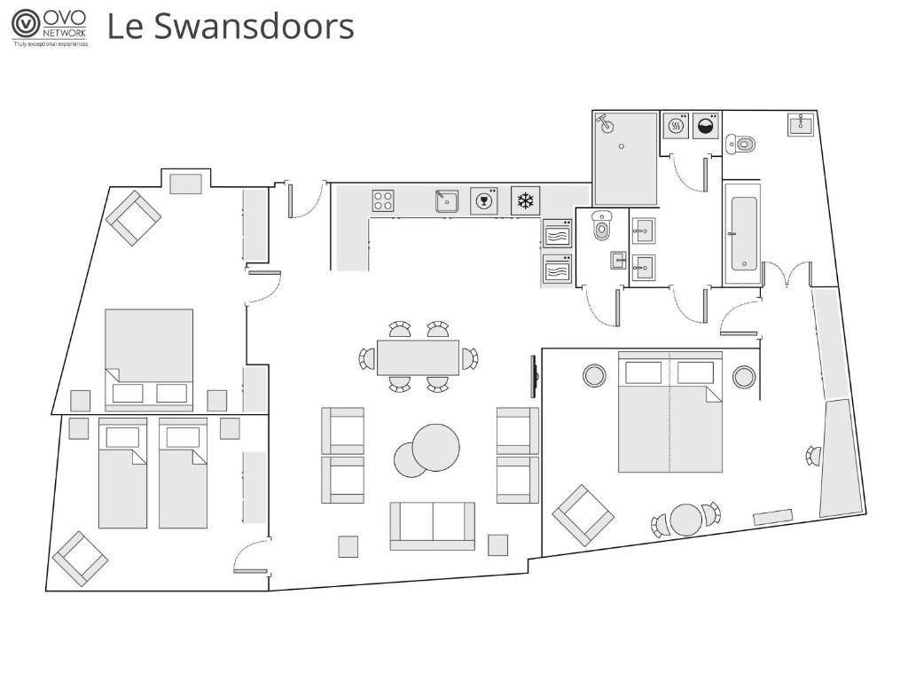 Půdorys ubytování Le SwansDoors - OVO Network