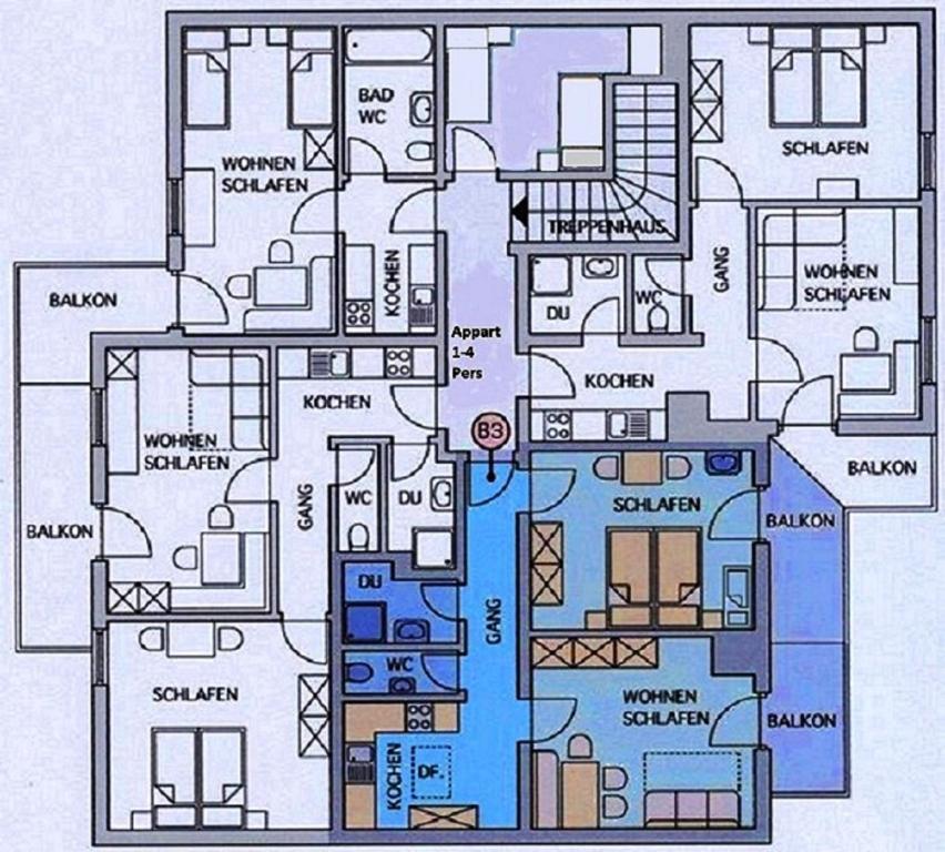 Plan piętra w obiekcie Haus Gebhard