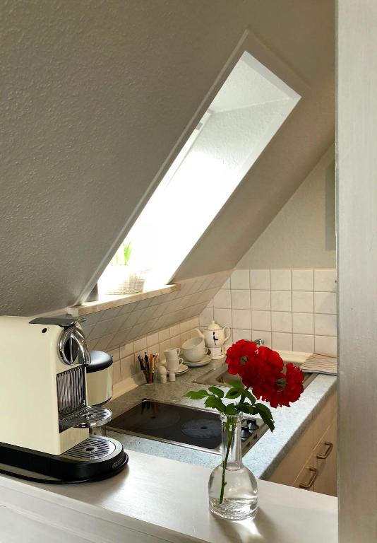 Kuchyň nebo kuchyňský kout v ubytování Appartements Friedrichsen