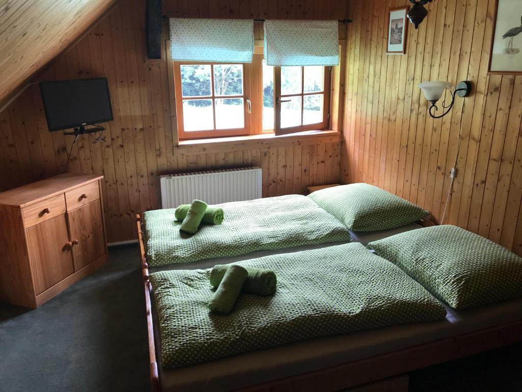 Llit o llits en una habitació de Penzion Alenka