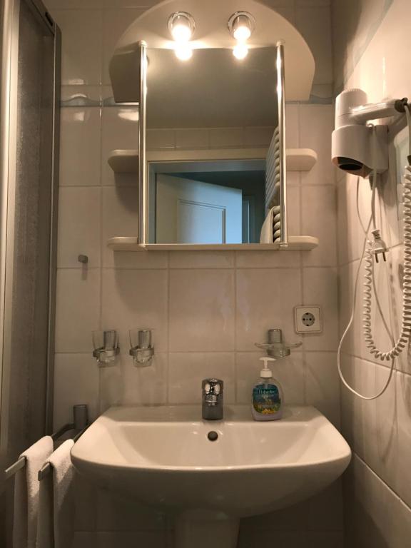 Koupelna v ubytování Gaestehaus Seliger