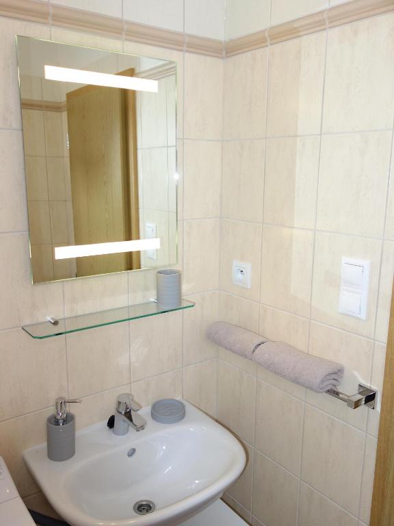 Koupelna v ubytování Apartmán s výhľadom na Tatry