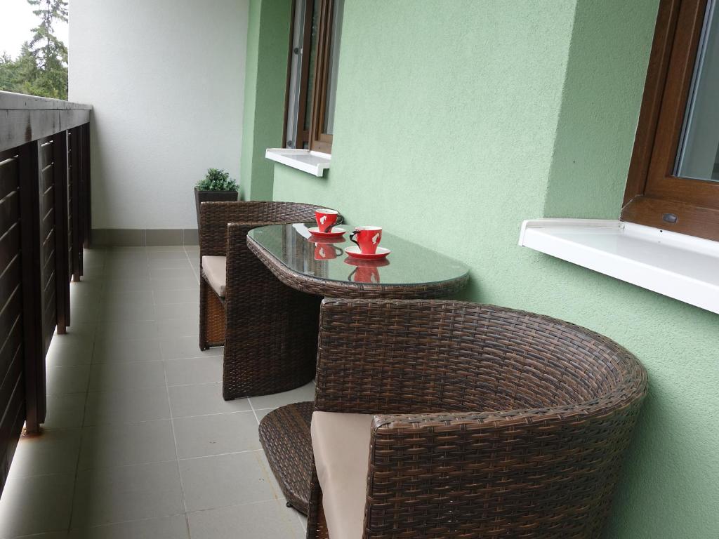 Posezení v ubytování Apartmán s výhľadom na Tatry