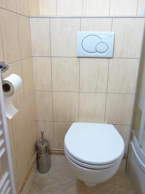 Koupelna v ubytování Apartmán s výhľadom na Tatry