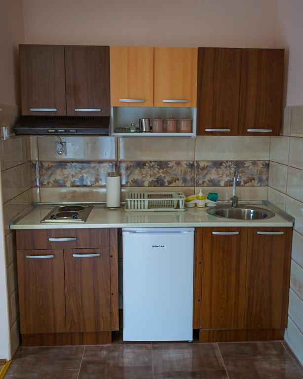 Kuchyň nebo kuchyňský kout v ubytování Apartmani "STEFANOVIĆ"
