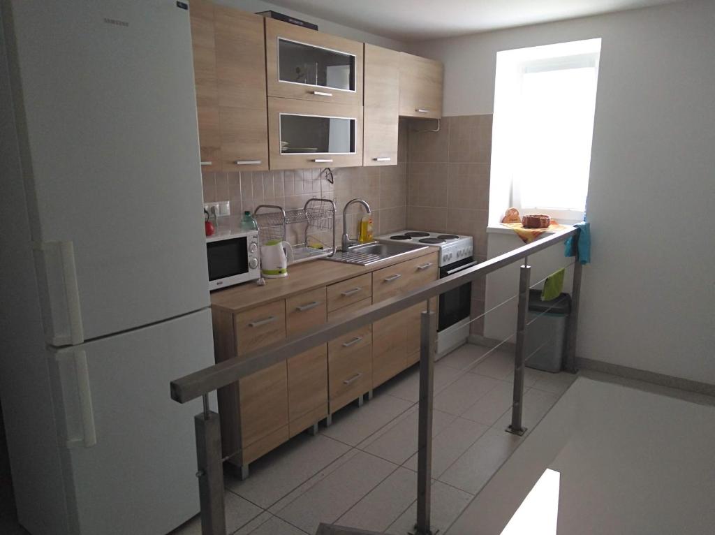 A kitchen or kitchenette at Ubytovanie Janka