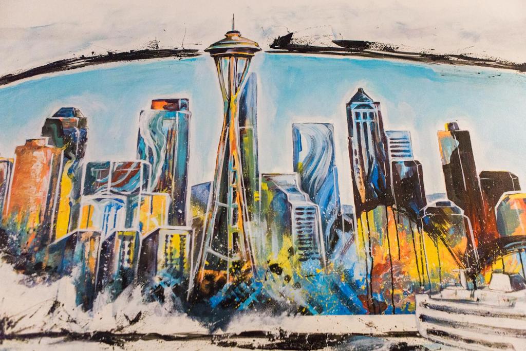 Nespecifikovaný výhled na destinaci Seattle nebo výhled na město při pohledu z hostelu