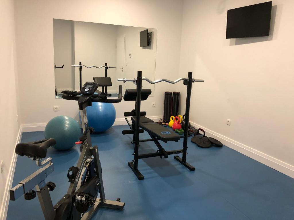 Posilňovňa alebo fitness centrum v ubytovaní Villa Mendula