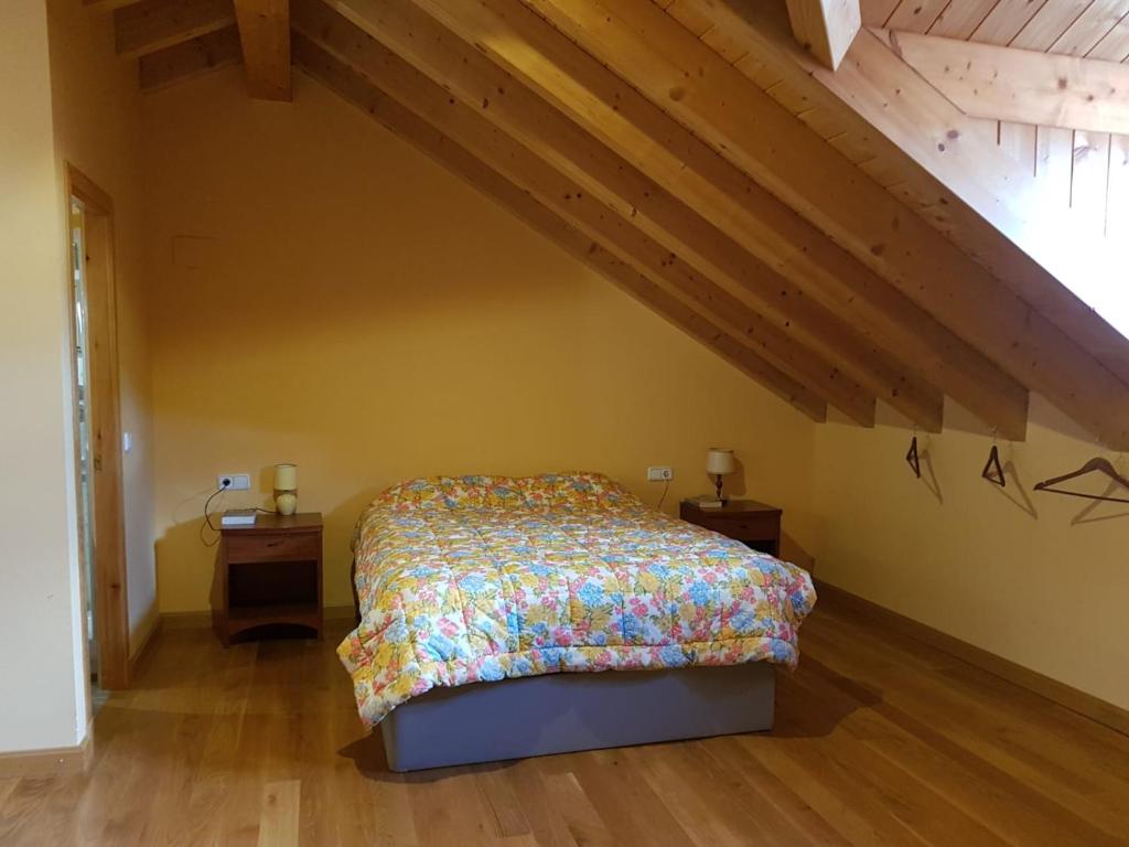 a bedroom with a bed and two night stands at Aisa Casa Simon in Aísa