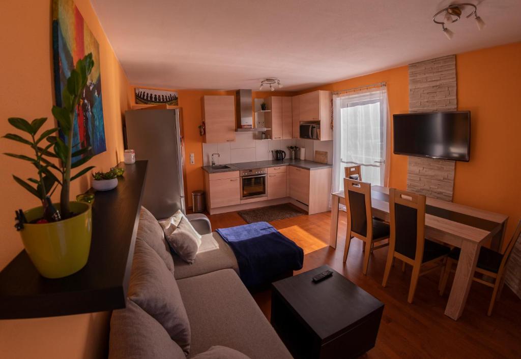 Kuchyň nebo kuchyňský kout v ubytování Powderia Family & Freelance Apartment in the centre of Ski Amadé