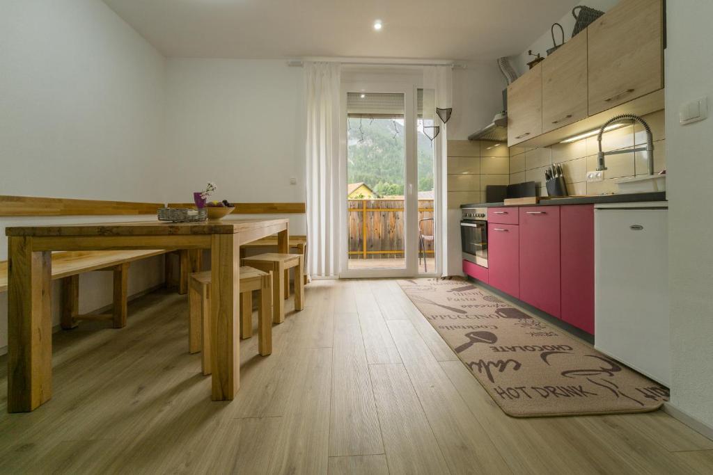 Kuchyň nebo kuchyňský kout v ubytování Aparthotel Pr' Jakapč'
