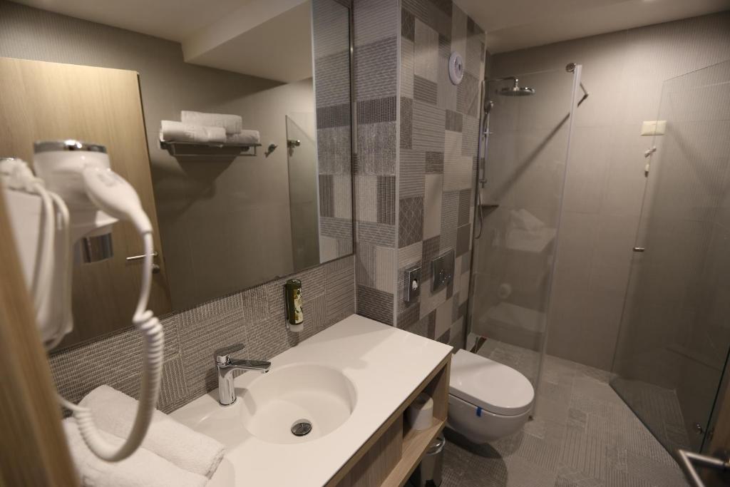 Koupelna v ubytování Hotel Baril